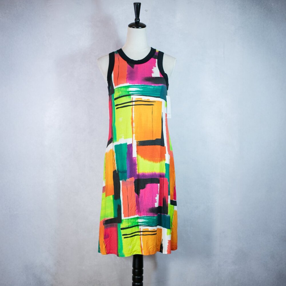 Karen Kane Coral Riff Halter Midi Dress Sleeveles Multycolor Size L